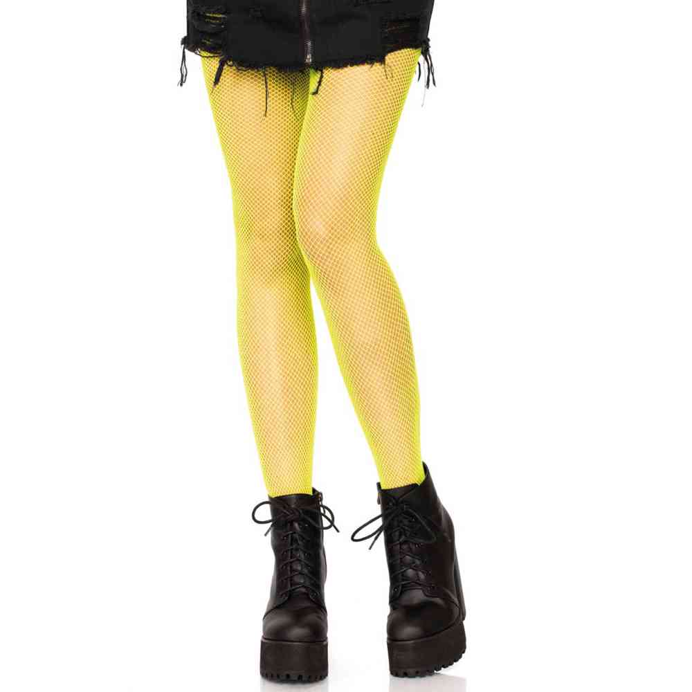 Leg Avenue - Nylon Fishnet tights - Yellow